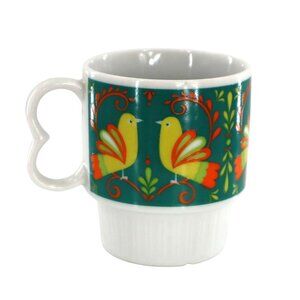 Nevco Stacking Mug White Kitschy‎ Vintage 70s Rustic Cottagecore Retro Eclectic